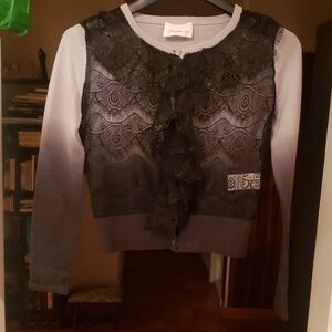 Elegant Black Lace Cardigan